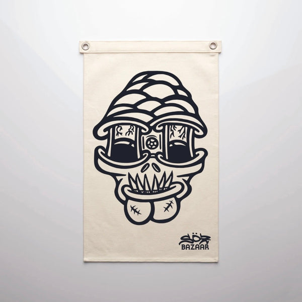 SOZ canvas flag screen printed wall banner — water-based ink handmade by SÖZ Bazaar Colorado