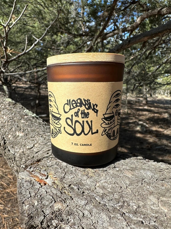 Cleansing of the Soul palo santo patchouli soy candle — hand poured small batch SÖZ Bazaar Colorado