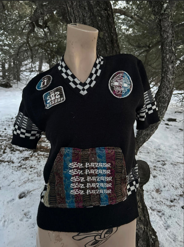 Vintage sweater shirt 1 of 1 reworked knit — Upcycled Apparel SÖZ Bazaar Colorado