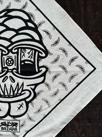 Bazaar screen printed cotton bandana — water-based ink handmade by SÖZ Bazaar Colorado details