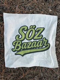Bazaar screen printed cotton bandana — water-based ink handmade by SÖZ Bazaar Colorado natural