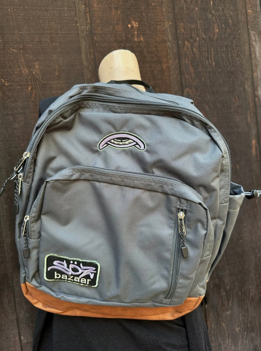 Embroidered classic backpack with patches. Water-based ink. Colorado made by SÖZ Bazaar