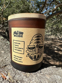 Cleansing of the Soul palo santo patchouli soy candle — hand poured small batch SÖZ Bazaar Colorado ingredients