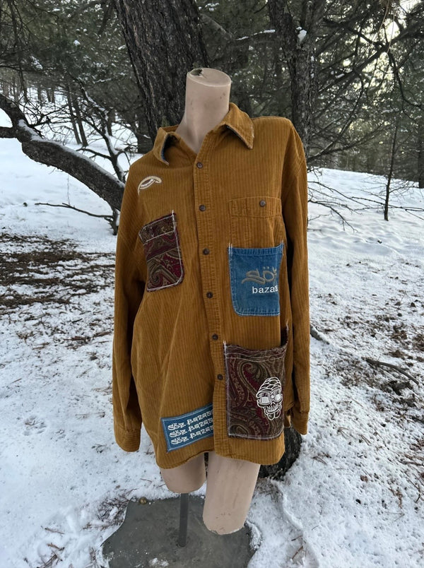  Vintage corduroy buttondown 1 of 1 rework — Upcycled Apparel SÖZ Bazaar Colorado