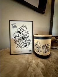 Drunk at the Library 7oz hand poured soy candle — small batch Colorado made by SÖZ Bazaar with art print