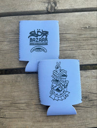 SOZ koozie screen printed can cooler — water-based ink handmade by SÖZ Bazaar Colorado blue