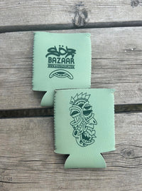SOZ koozie screen printed can cooler — water-based ink handmade by SÖZ Bazaar Colorado green