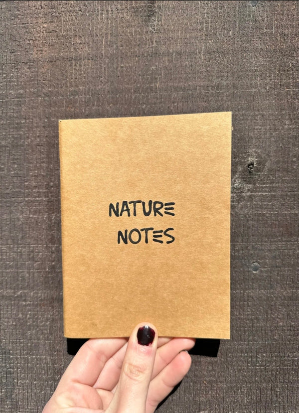 Nature Notes screen printed kraft nature journal 48 blank pages — handmade by SÖZ Bazaar Colorado
