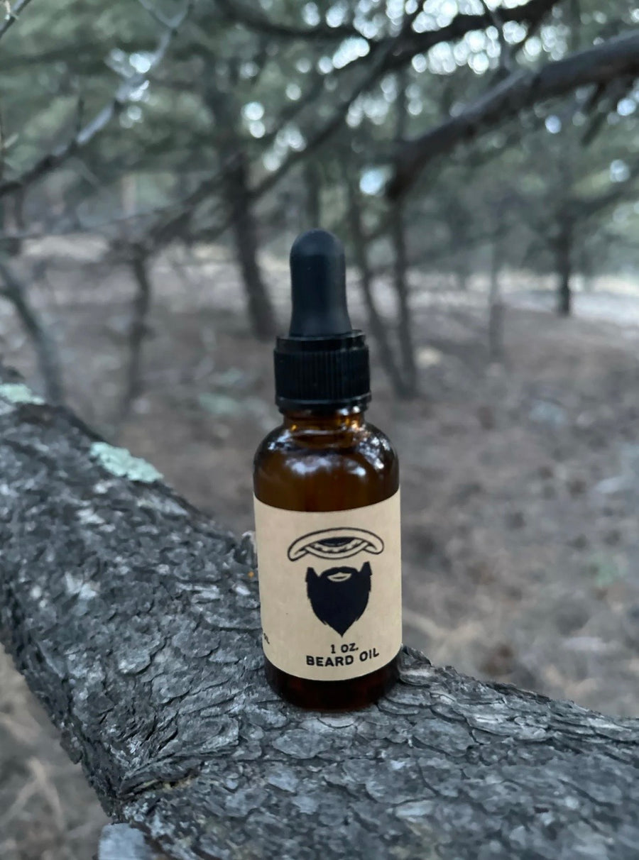 Pine infused beard oil 1oz bottle — small batch natural formula handmade by SÖZ Bazaar Colorado