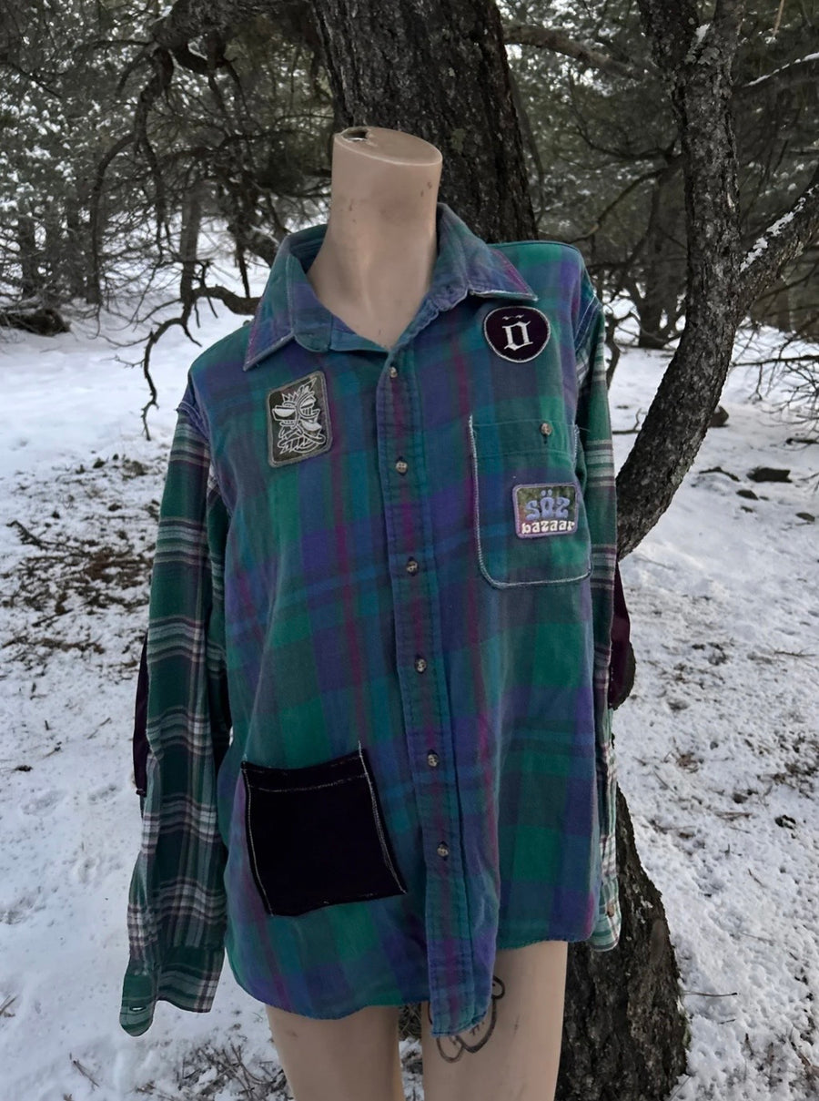 Purple flannel 1 of 1 vintage rework — Upcycled Apparel SÖZ Bazaar Colorado