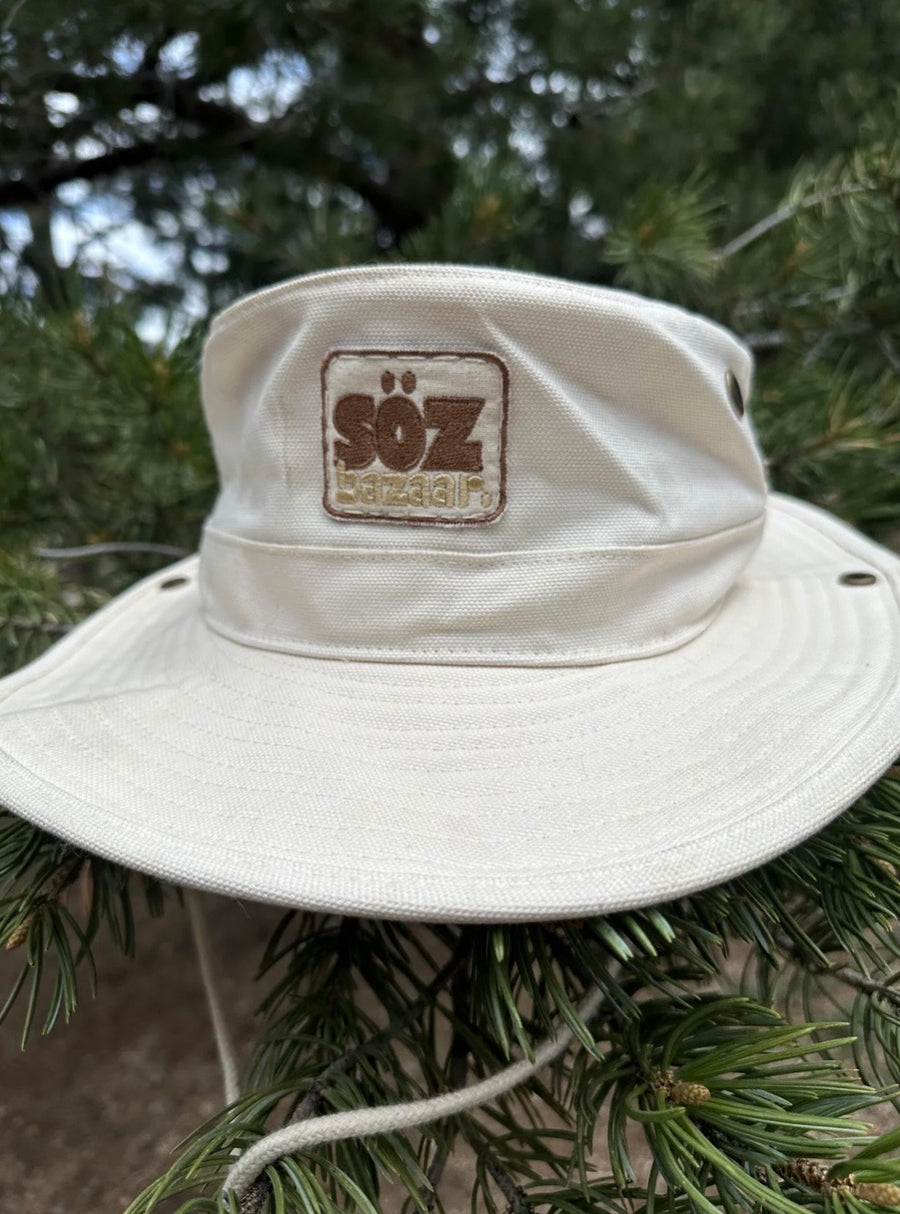 SOZ sun hat embroidered patch wide brim —  Colorado made by SÖZ Bazaar