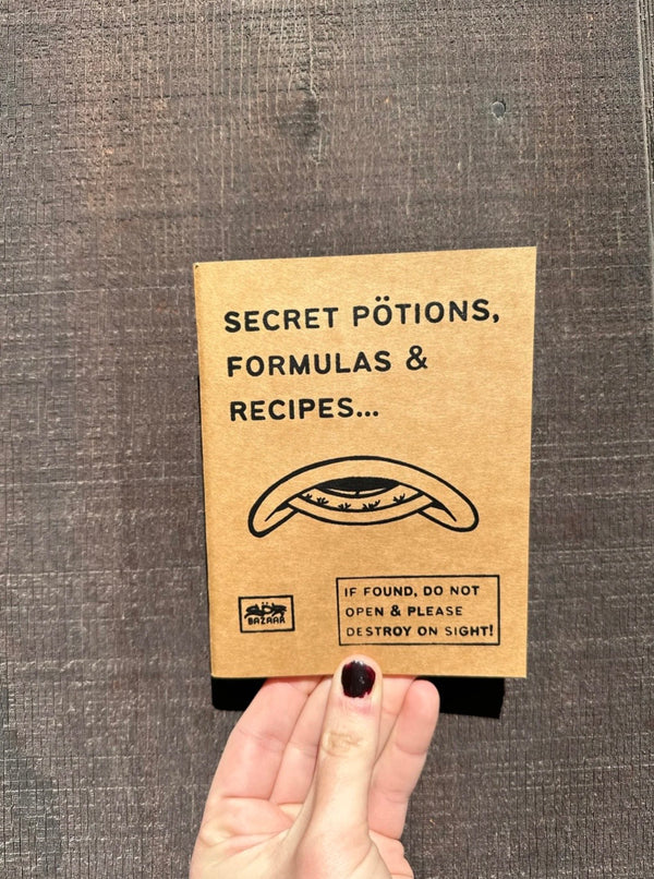 TOP SECRET screen printed kraft notebook 48 blank pages — handmade by SÖZ Bazaar Colorado