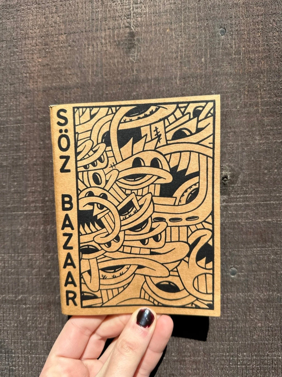 A Truly Bazaar screen printed kraft journal 48 blank pages — handmade by SÖZ Bazaar Colorado