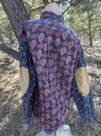Vintage paisley buttondown 1 of 1 rework — Upcycled Apparel SÖZ Bazaar Colorado back