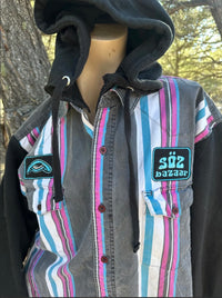 Vintage Wrangler shirt jacket 1 of 1 rework patched — SÖZ Bazaar Colorado front details